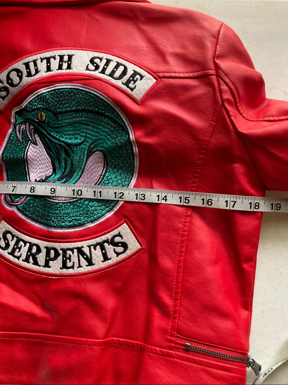 South Side Serpents Red Faux Leather Moto Jacket Patch - Picture 8 of 9